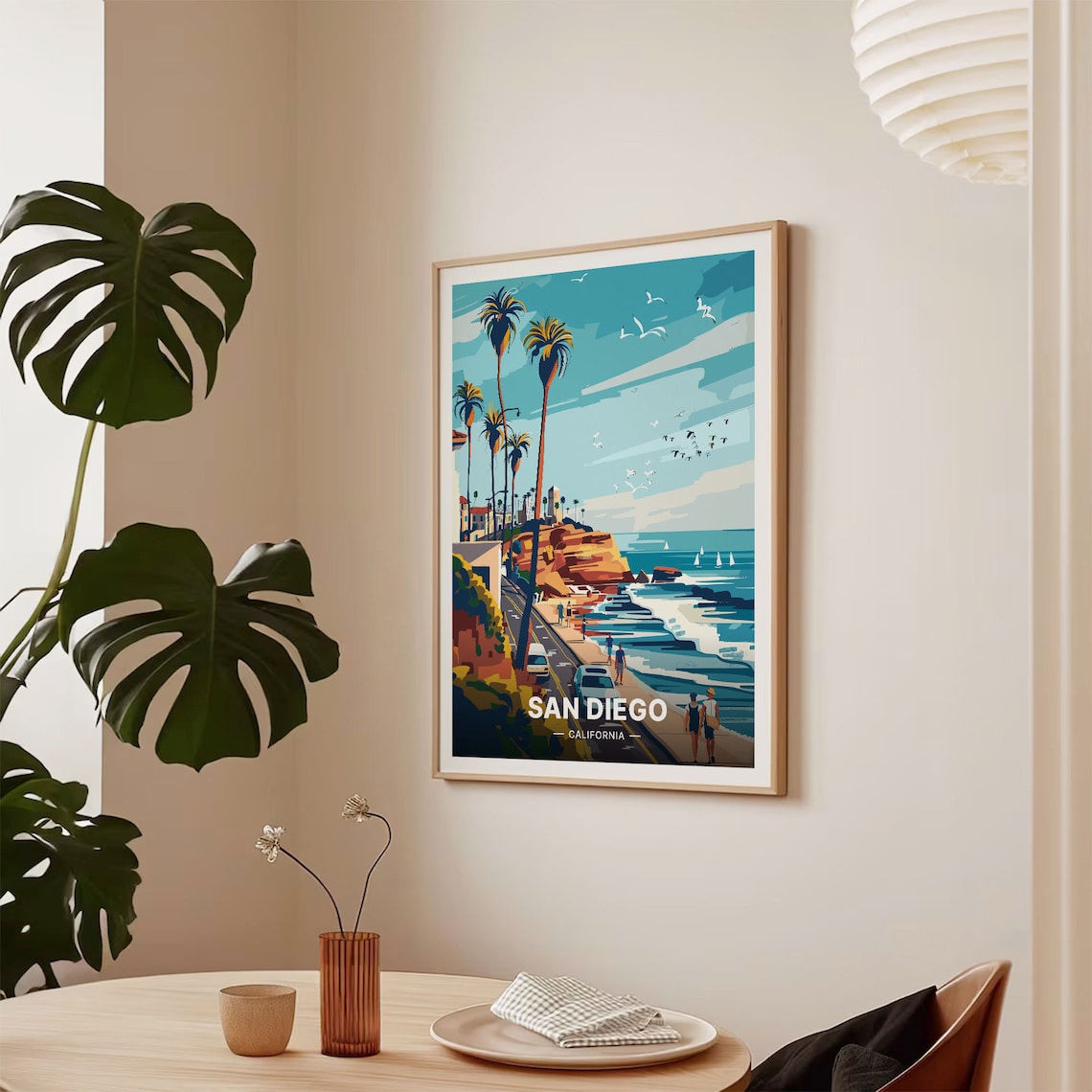 San Diego La Jolla Travel Poster, Coastal Landscape - Image 2