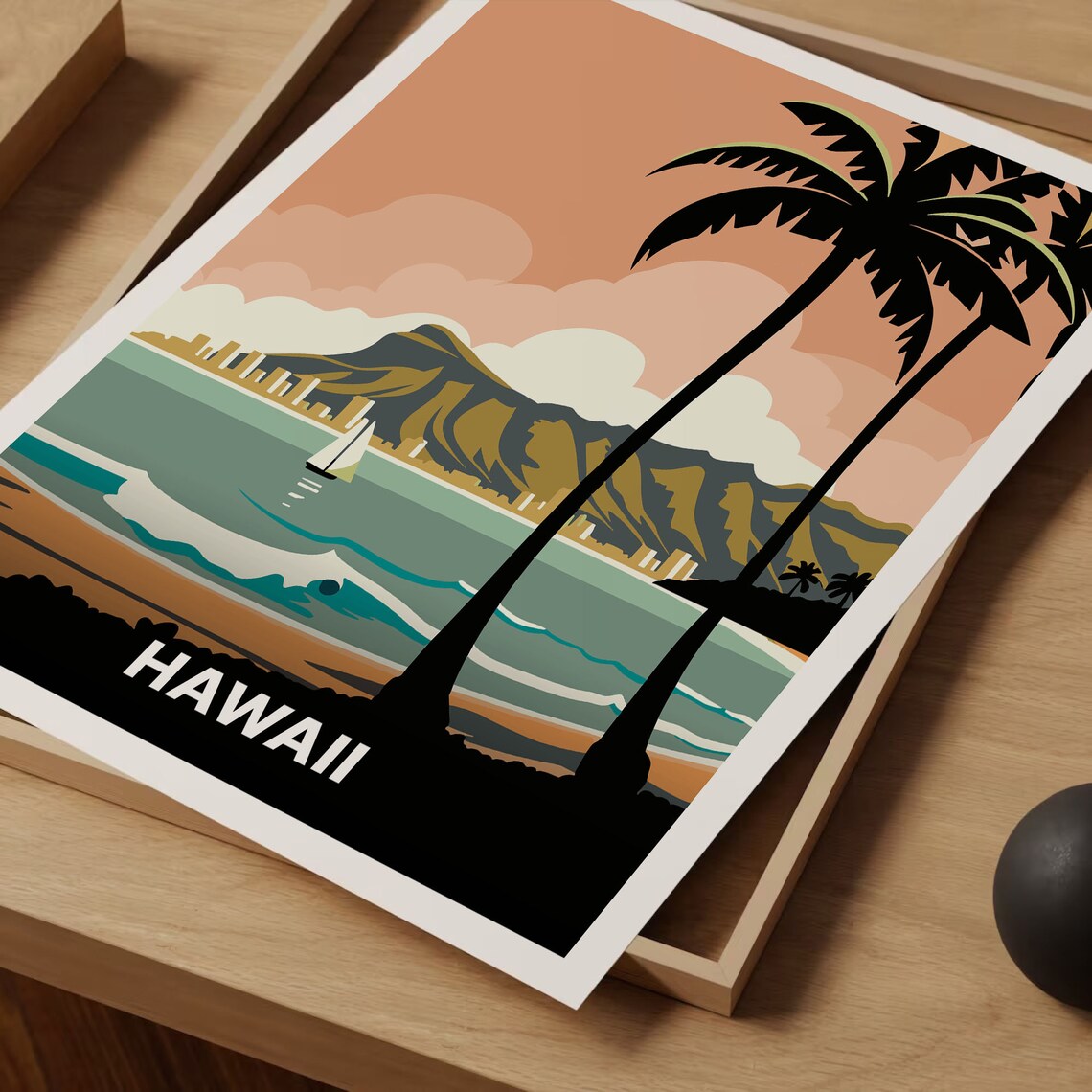 Vintage Hawaii Travel Poster Art Print, Retro Decor - Image 3