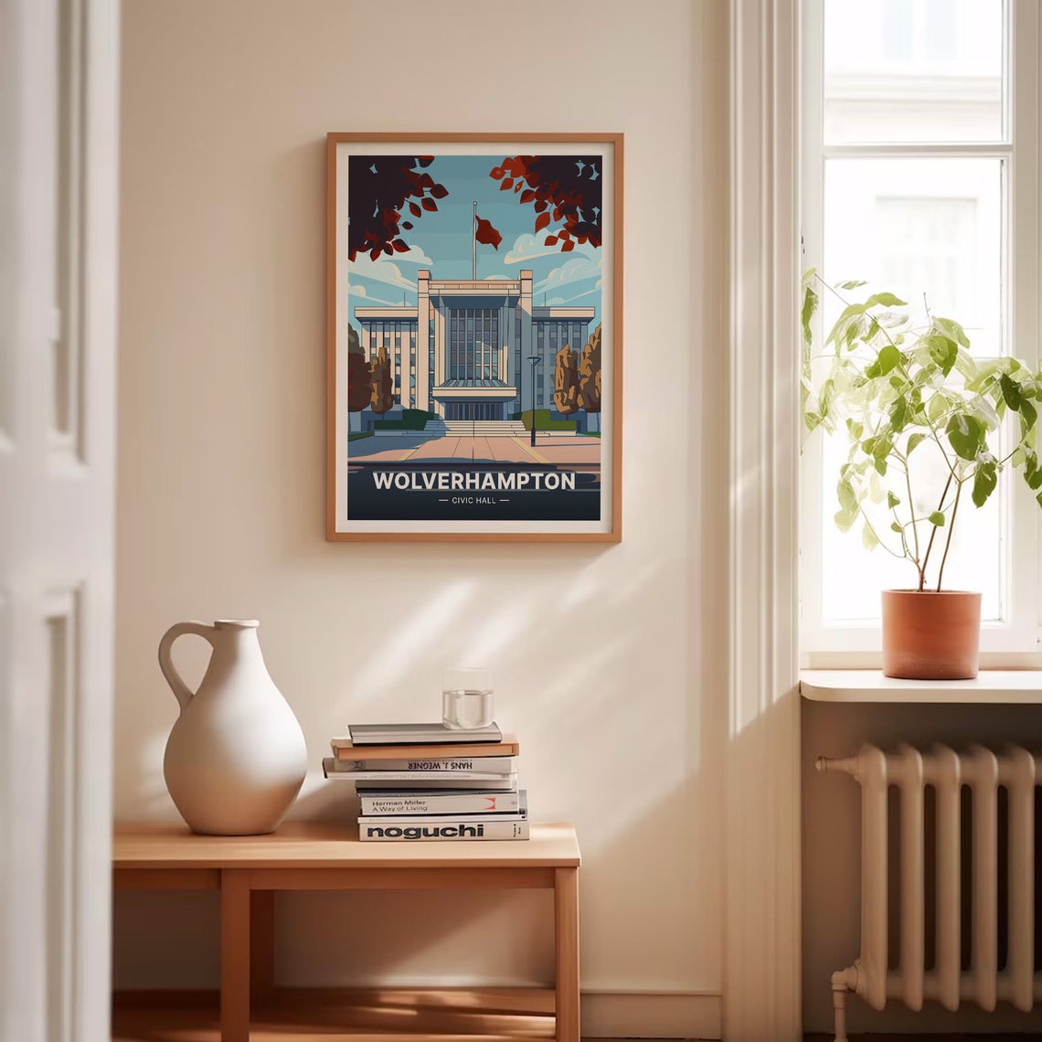 Wolverhampton Civic Hall Art Deco Architecture Travel Poster - Image 4