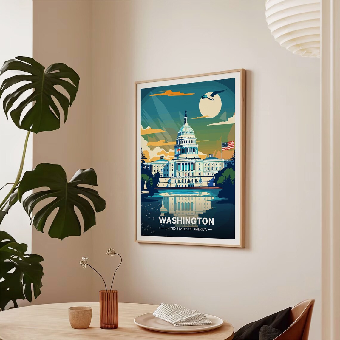 Washington DC Travel Poster, Cityscape Art - Image 2