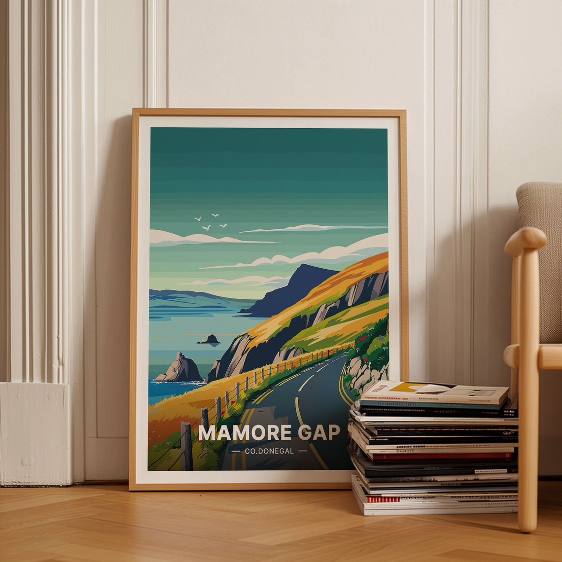 Mamore Gap County Donegal Coastal Mountain Road Travel Poster