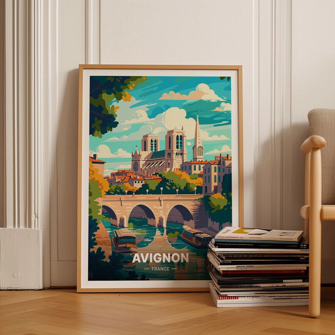 Avignon Travel Poster, France Cityscape Art Print