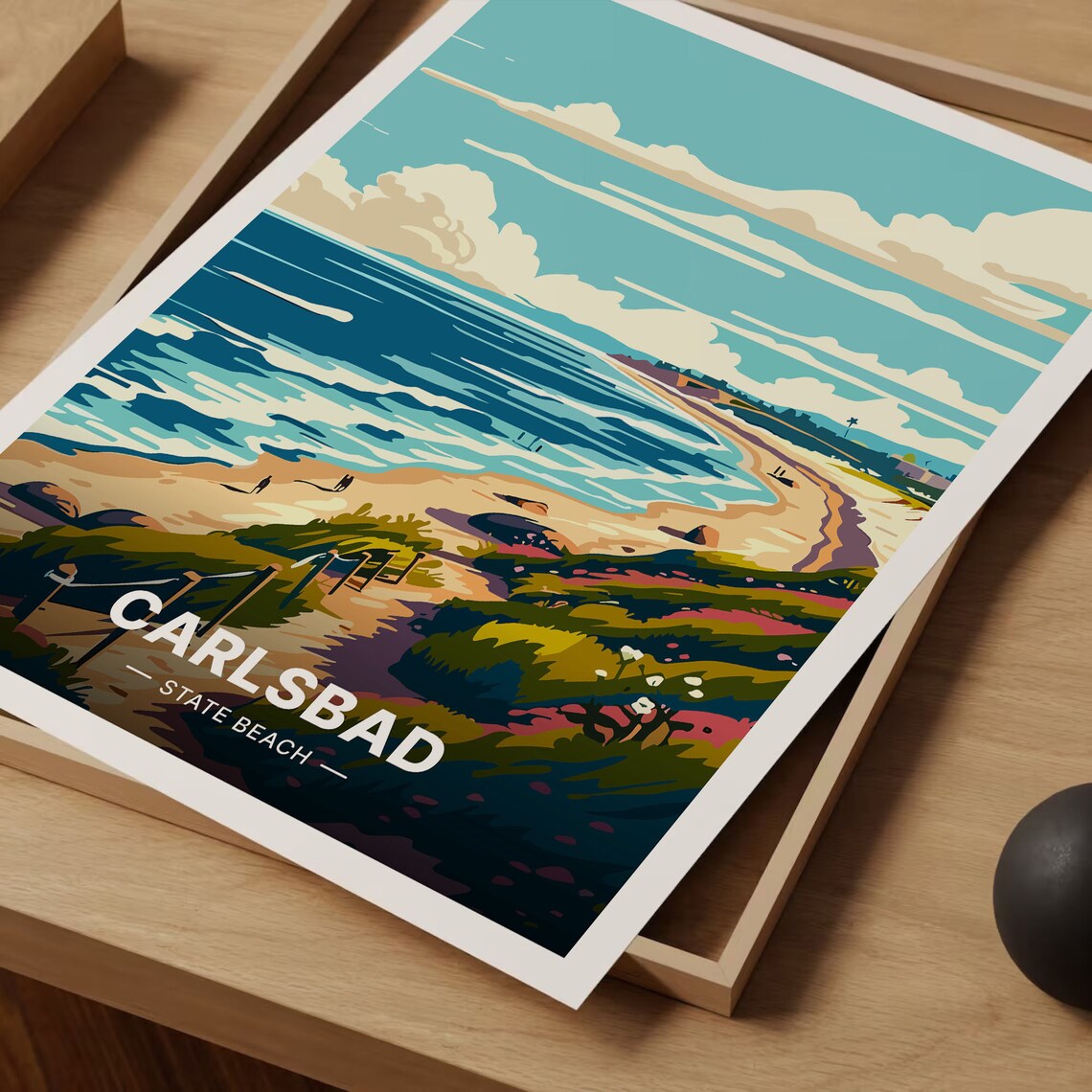 Carlsbad Travel Poster, Coastal Decor Art Print - Image 3