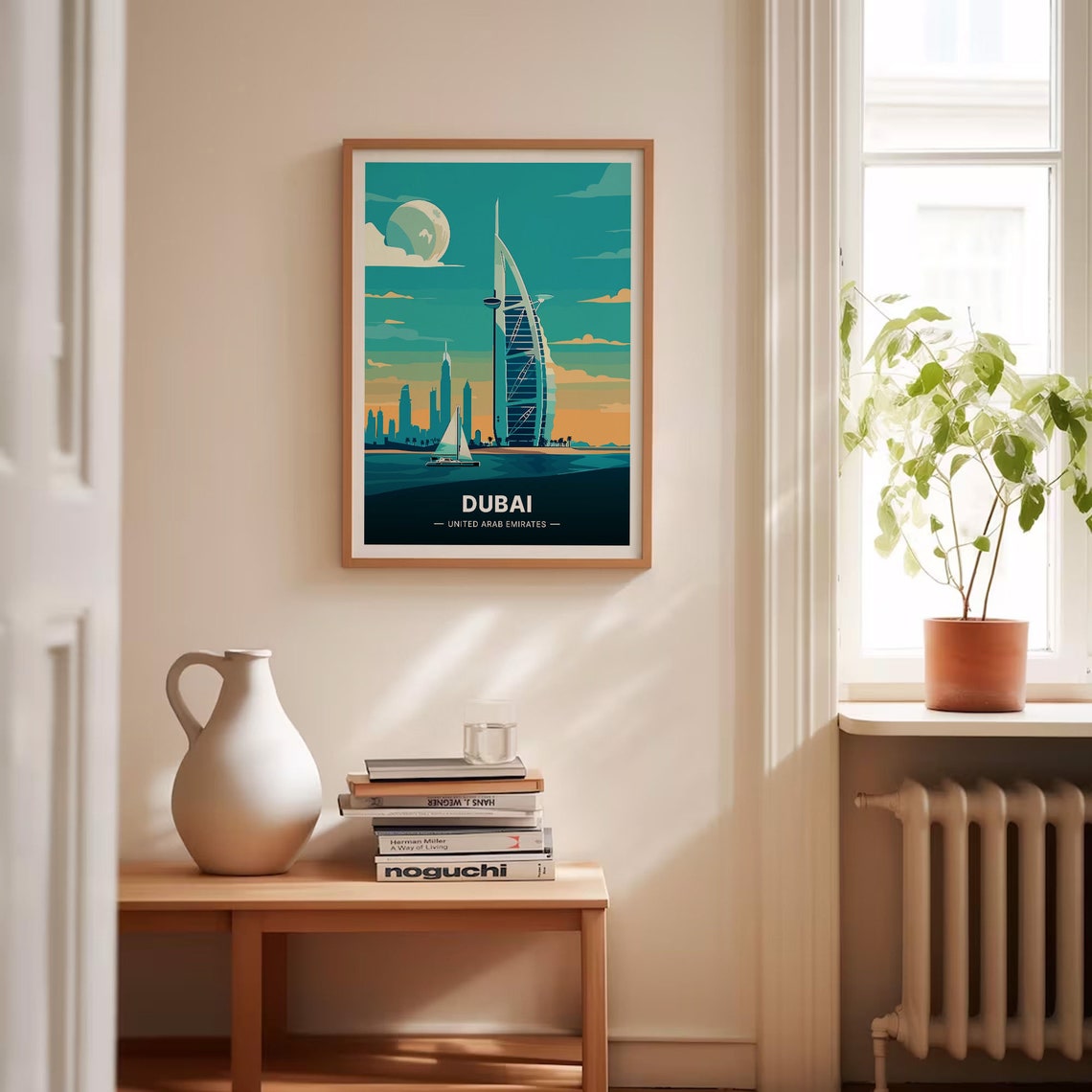 Dubai United Arab Emirates Burj Al Arab Night Skyline Travel Poster - Image 4