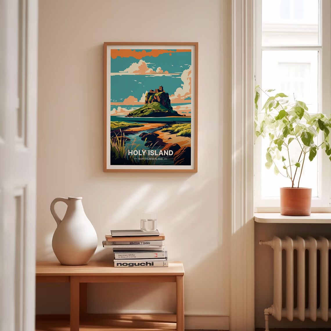 Holy Island Northumberland Castle Tidal Coast Vintage Travel Poster - Image 4