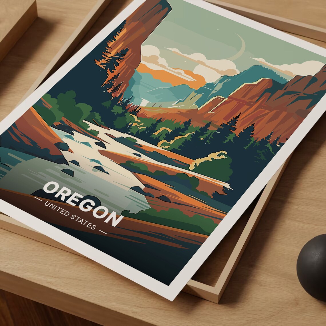 Oregon Vintage Style Retro Travel Poster - Image 3
