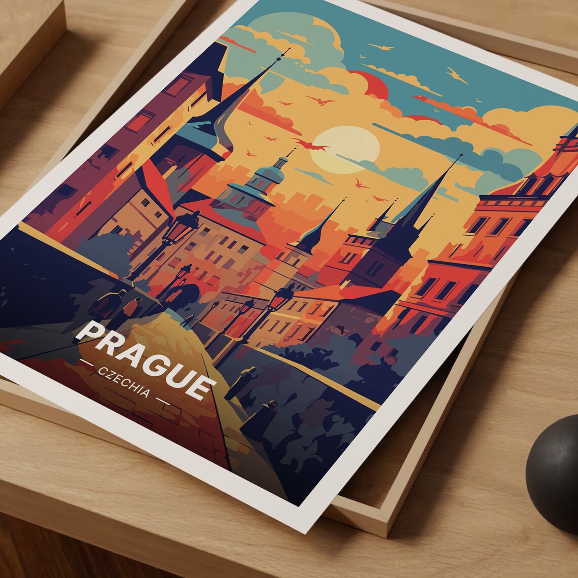 Prague Cityscape Travel Poster, European City Decor - Image 3