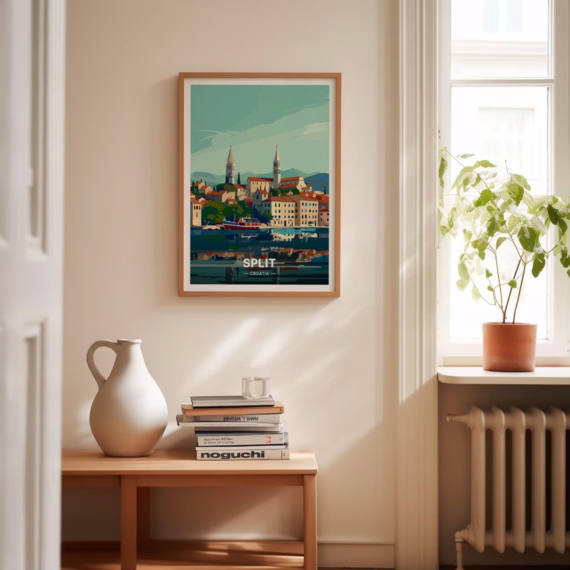 Split Croatia Vintage Travel Poster Waterfront Old Town Harbor Art - Image 4