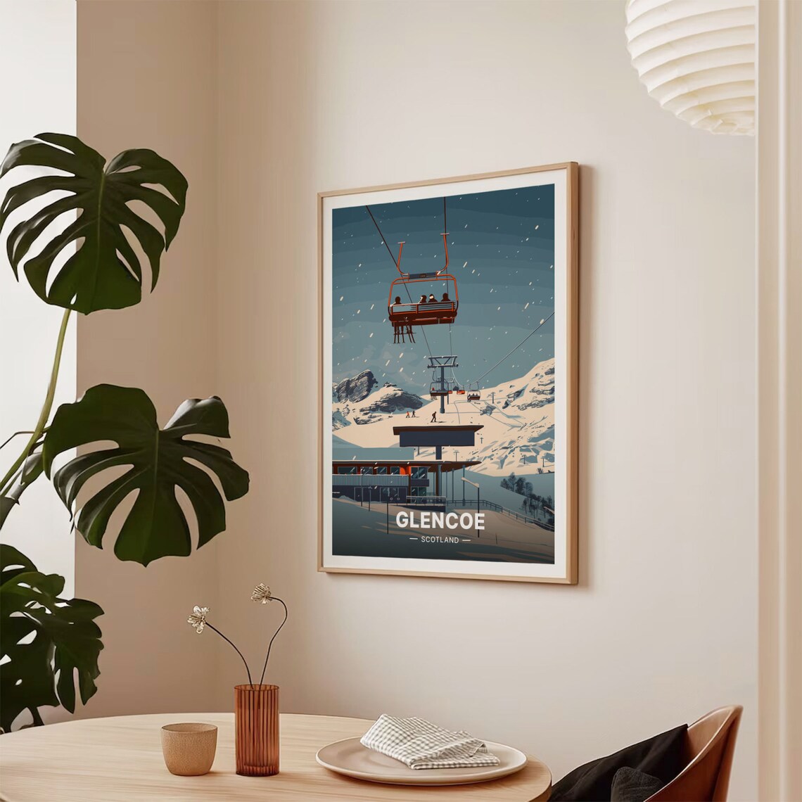 Scotland Ski Resort Travel Poster, Highlands Art Print - Image 2