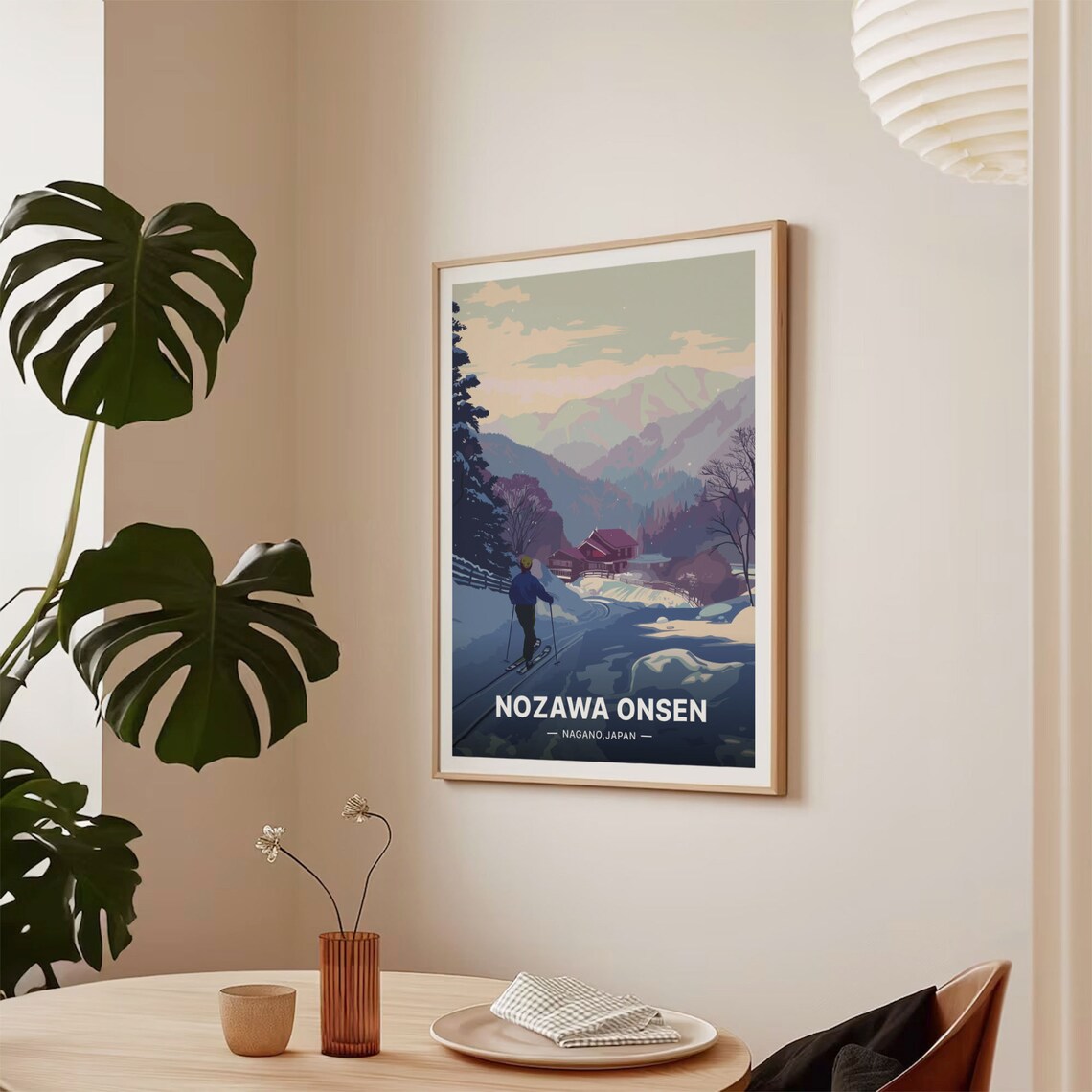 Nozawa Onsen Japan Nagano Ski Slope Snowy Mountain Village Travel Poster - Image 2