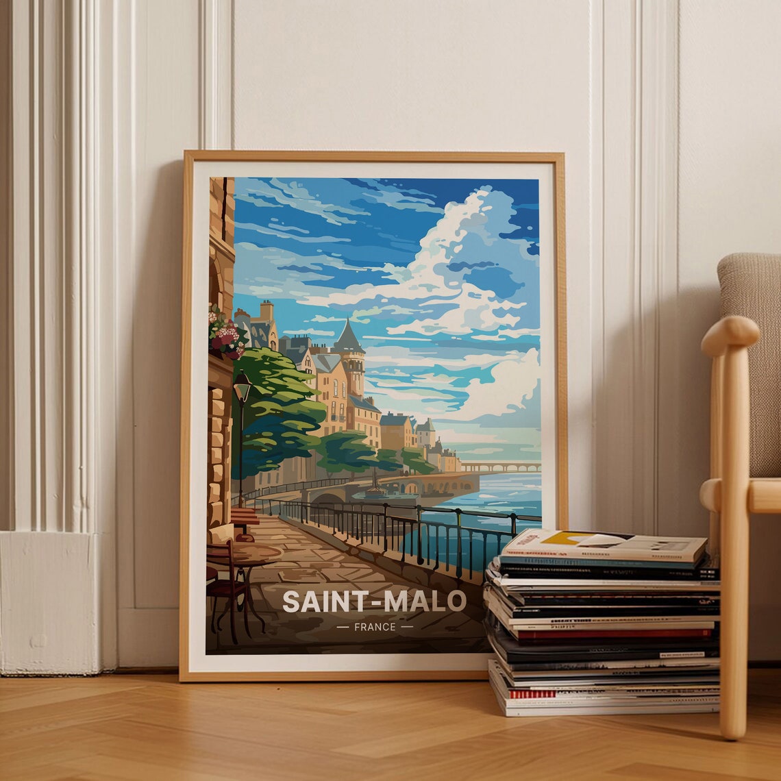 Saint Malo Travel Poster French Coastal City Art Home Office Decor France Travel Gift Art Lover Present C20 1885