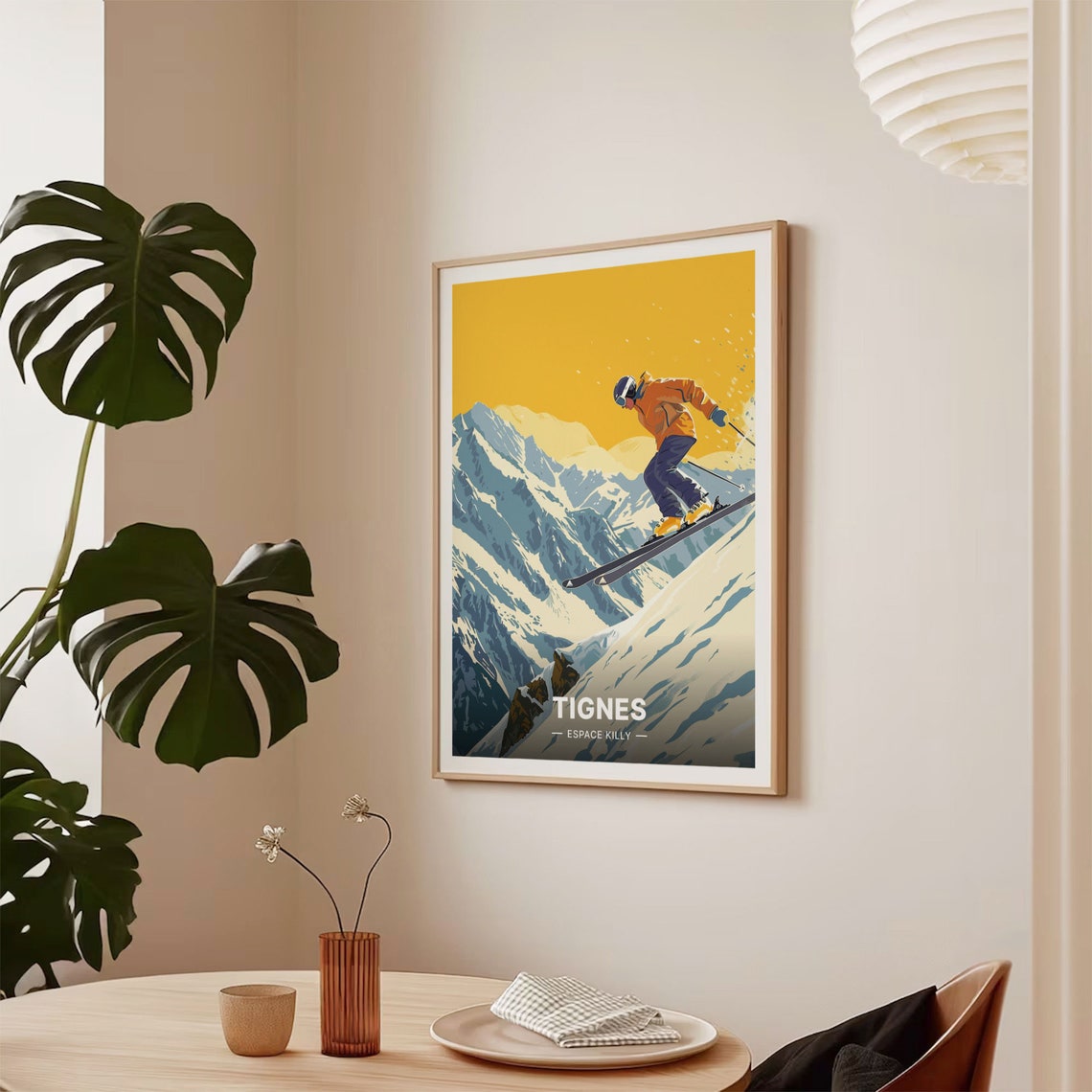 Tignes Espace Killy Alpine Ski Racer Powder Slopes Sports Poster - Image 2