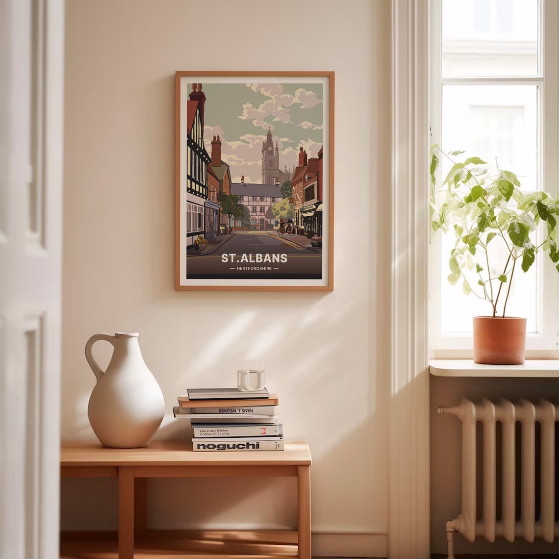 St Albans Hertfordshire Historic Street Tudor Clock Tower Poster - Image 4