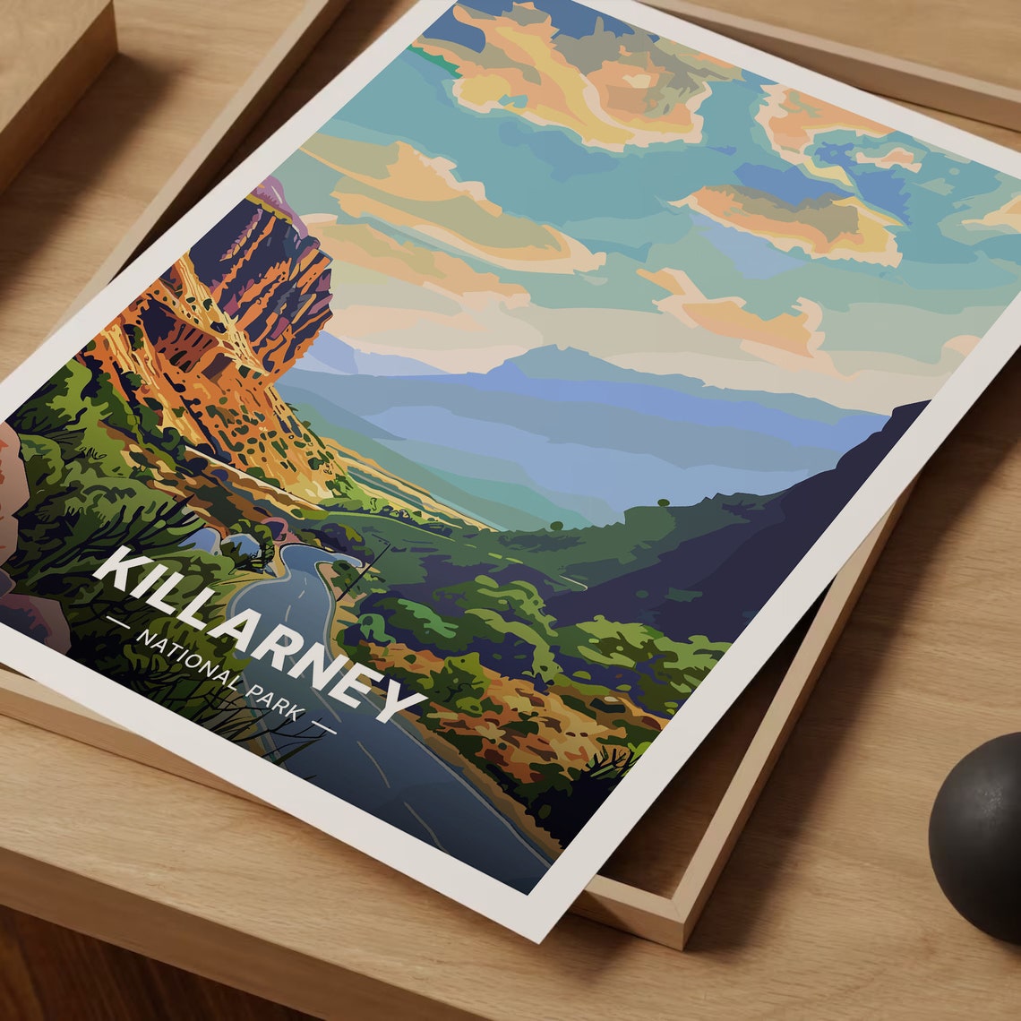 Killarney National Park Valley Road Mountain Sunset Travel Poster - Image 3