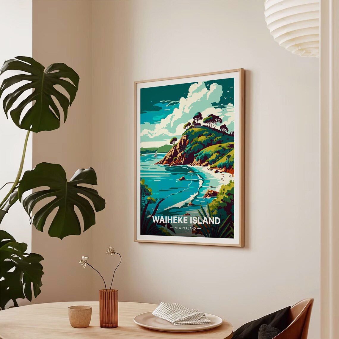 Waiheke Island Travel Poster, New Zealand Art Print - Image 2