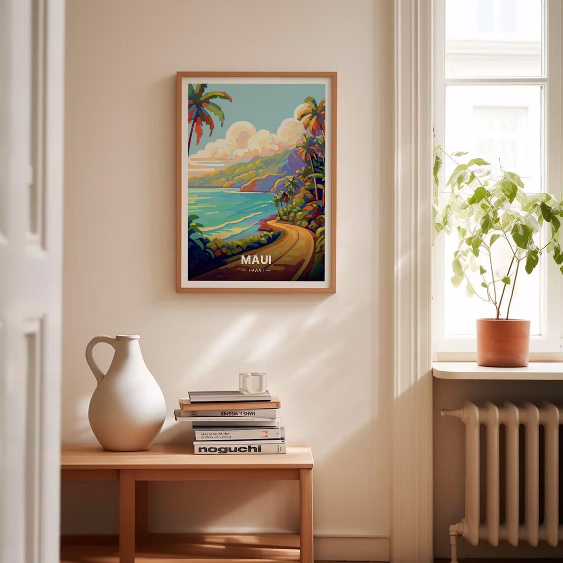 Maui Travel Poster, Mid-Century Modern Landscape - Image 4