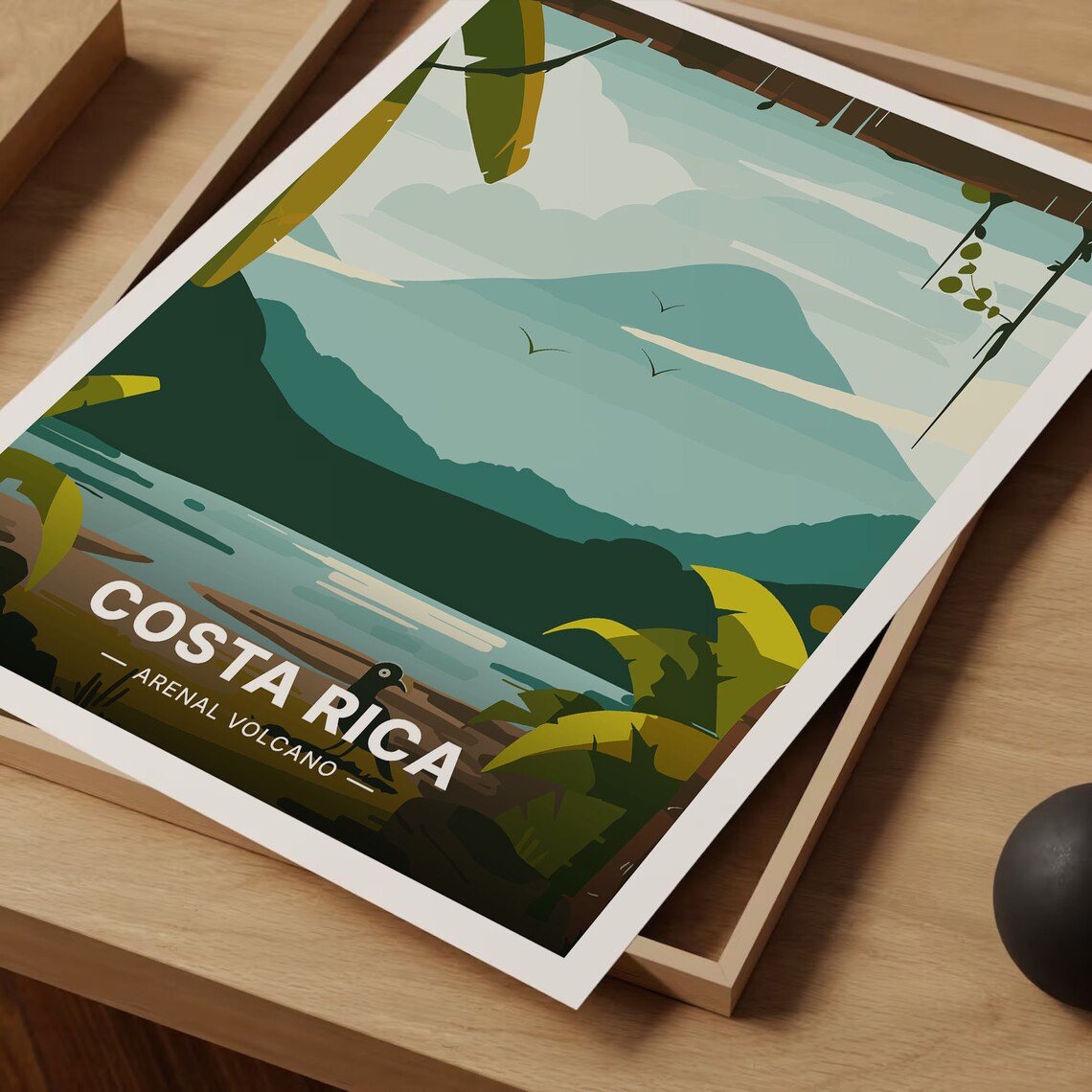 Costa Rica Arenal Volcano Lake Jungle Toucan Rainforest Poster - Image 3