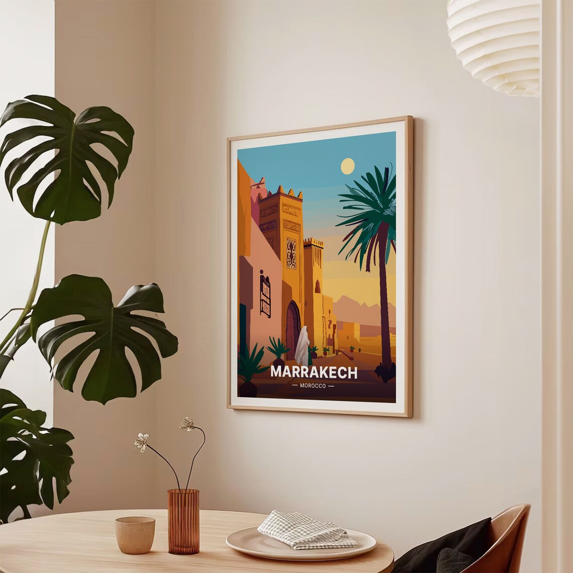 Marrakech Morocco Retro Travel Poster, City Landscape - Image 2