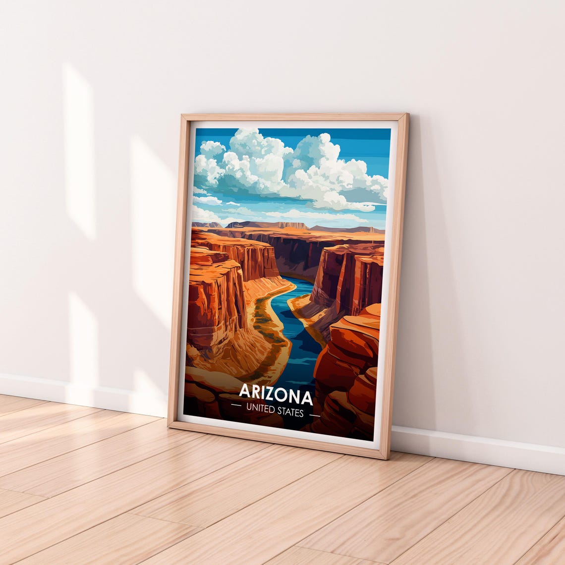 Arizona Red Rock Canyon Horseshoe River Bend Scenic Travel Poster - Image 2