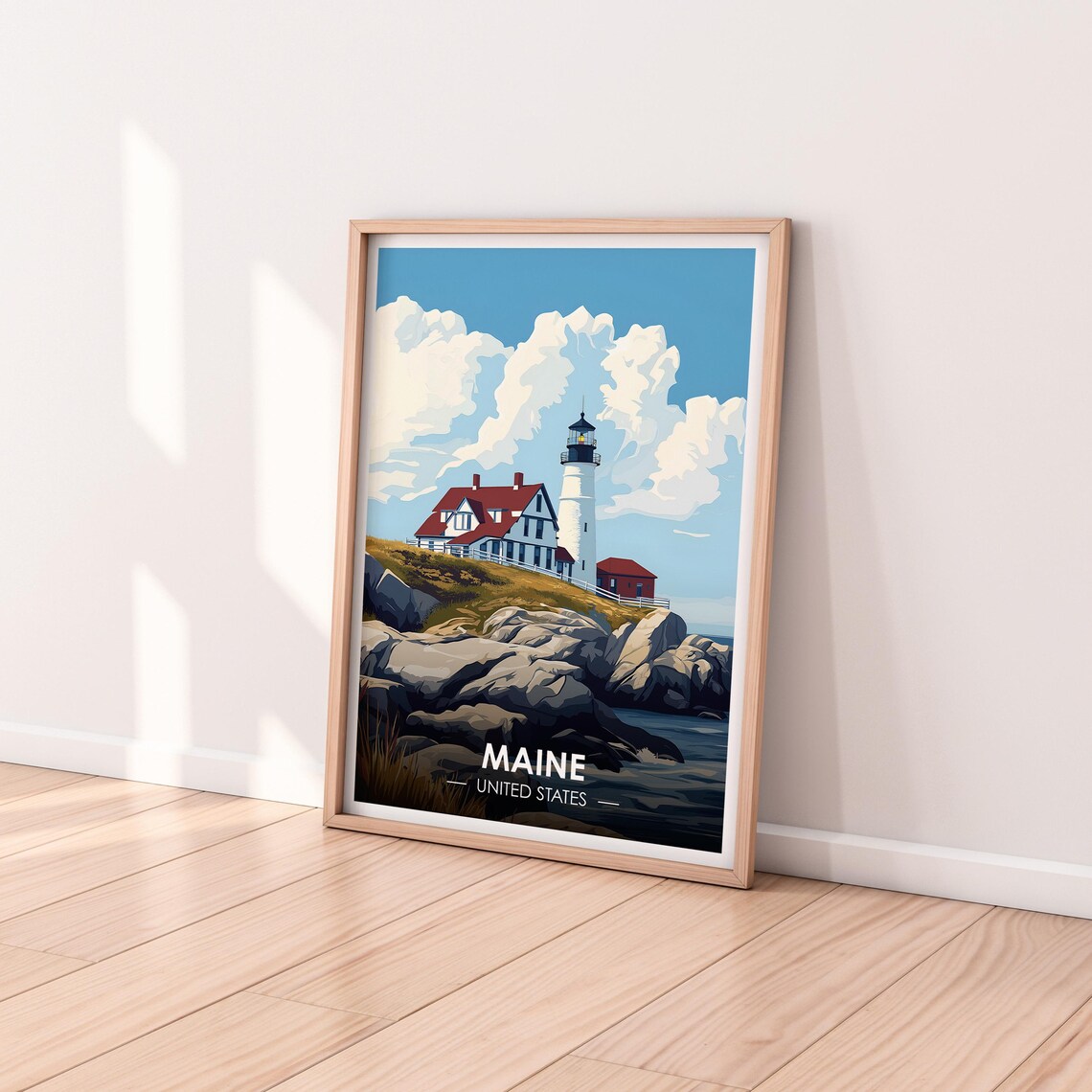 Maine Poster Maine Wall Art United States Poster East Coast Premium Print Usa Print Maine Poster Home Dcor - Image 2