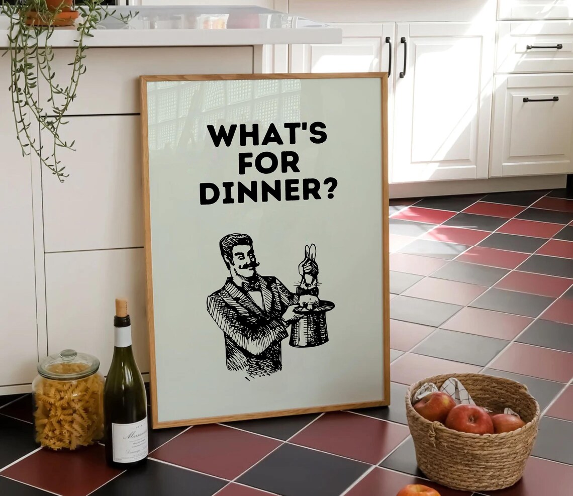 Whats For Dinner Retro Kitchen Art Print - Image 3