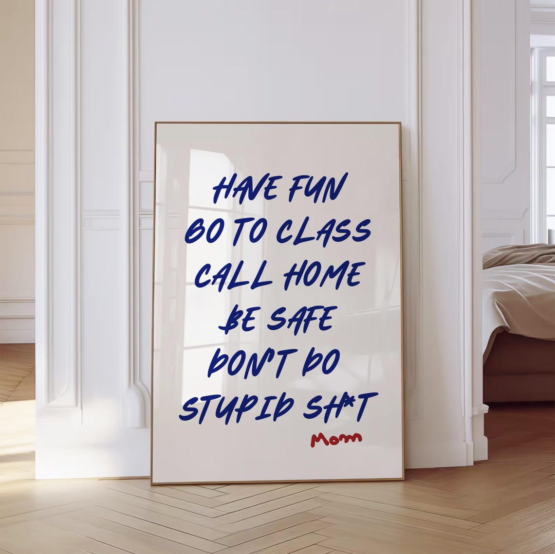 Dorm Rules Have Fun Go To Class Funny College Wall Sign Poster - Image 4