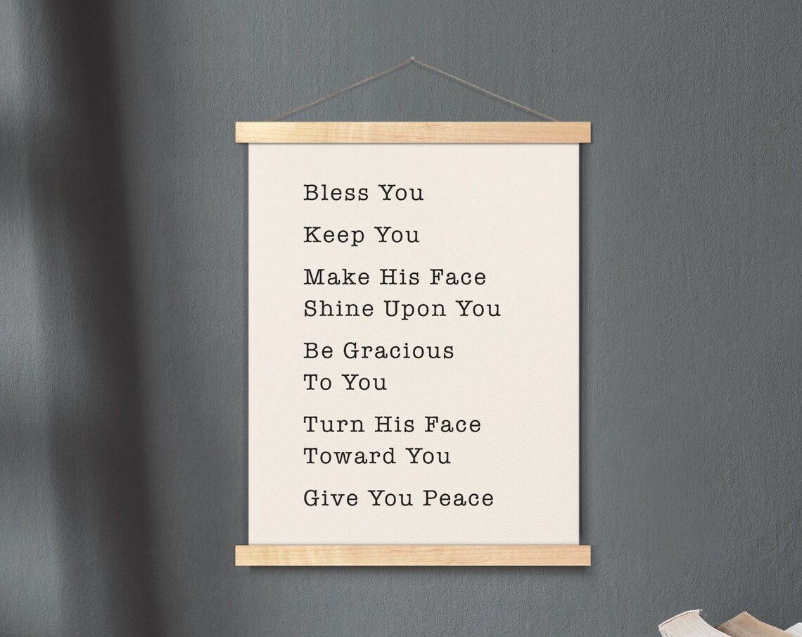 The Lord Bless You Numbers 62426 Hanging Canvas Bible Verse Wall Art Scripture Poster Minimalist Print