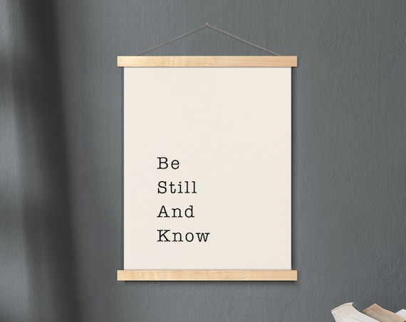 Be Still And Know Psalm 46 10 Bible Verse Hanging Canvas Scripture Poster