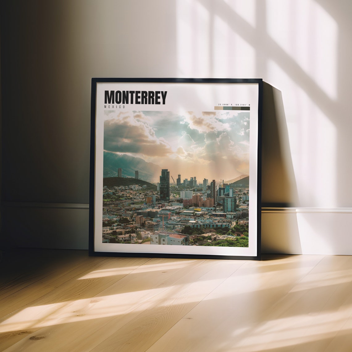 Monterrey Mexico City Skyline Mountain Sunset Cloudscape Poster - Image 3