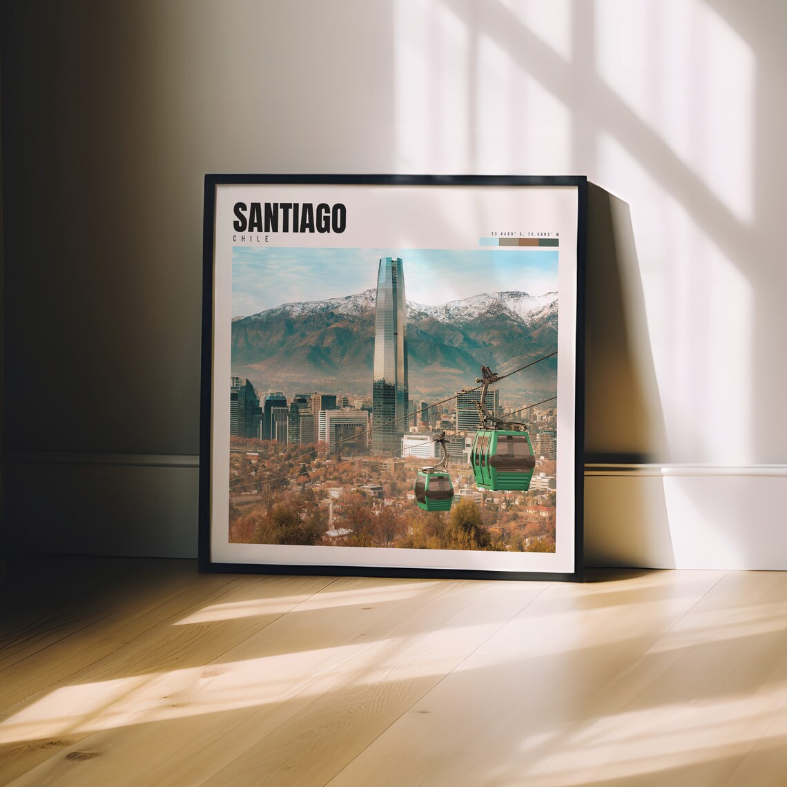 Santiago Chile Travel Poster, City Wall Art Print - Image 3