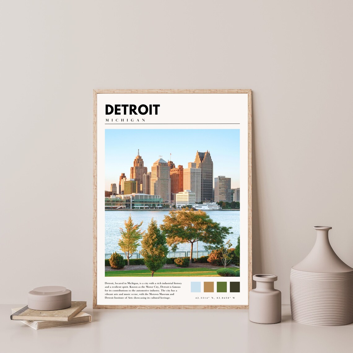 Detroit, Michigan Poster Art Print, Home Wall Decor - Image 4