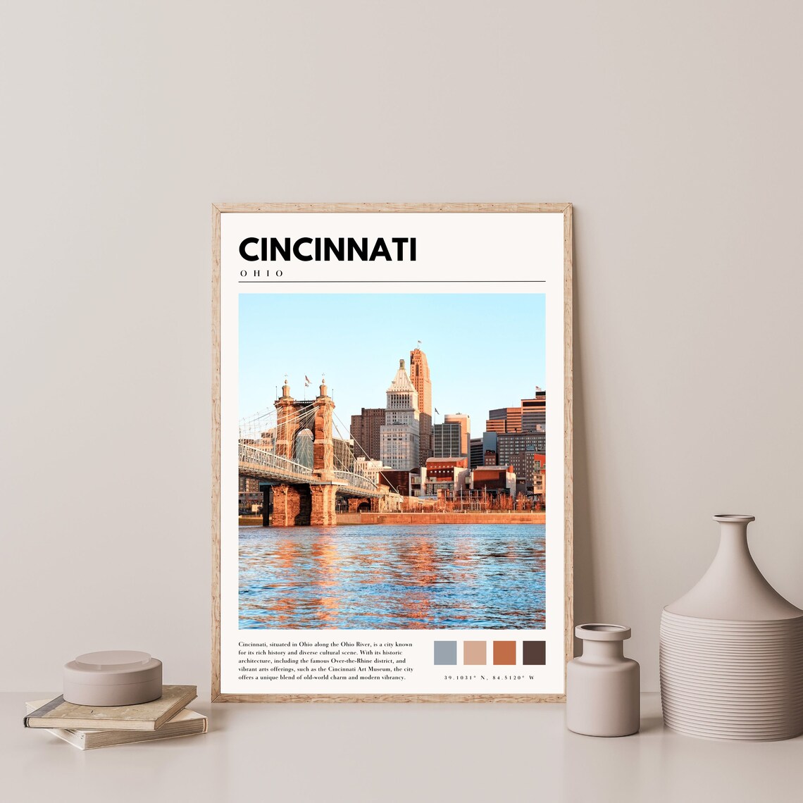 Cincinnati Ohio Travel Poster, City Home Decor - Image 4