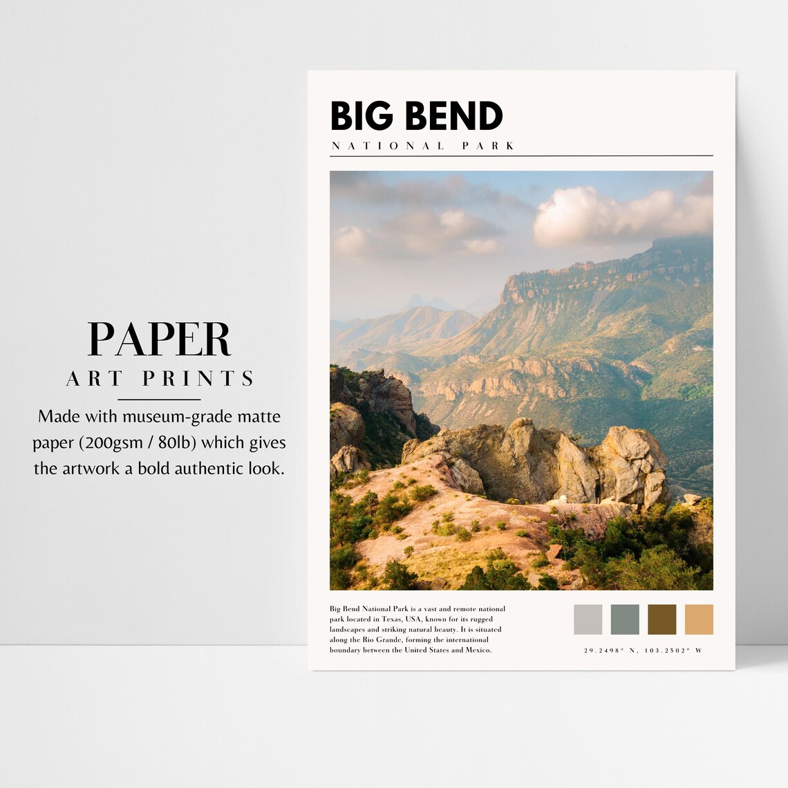 Big Bend National Park Texas Travel Poster - Image 3