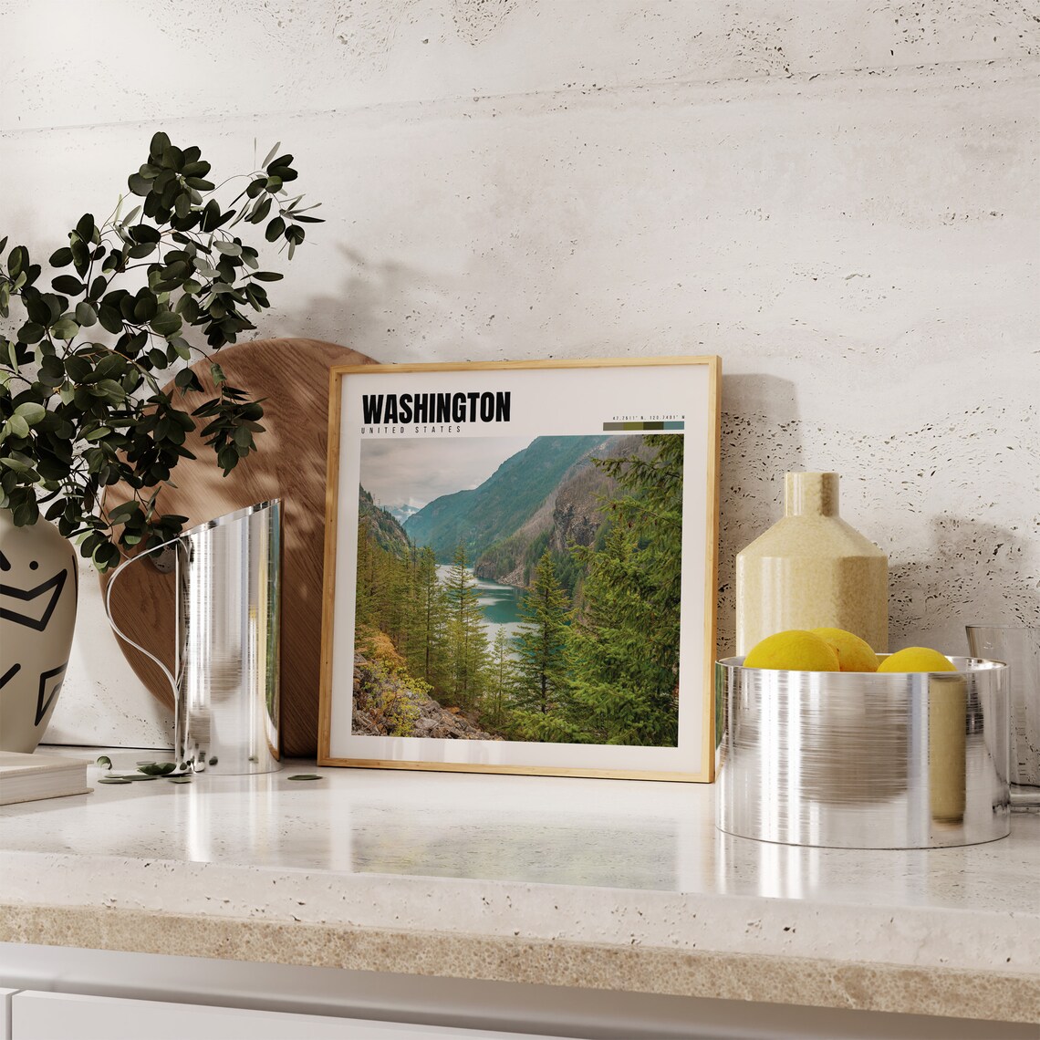 Washington PNW Travel Poster, State Decor Art Print - Image 4