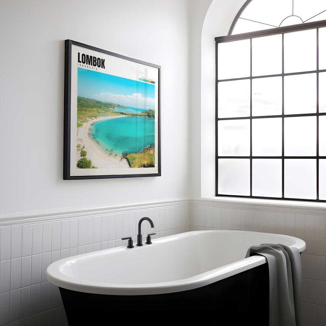Lombok Indonesia Turquoise Bay Aerial White Sand Beach Poster - Image 2