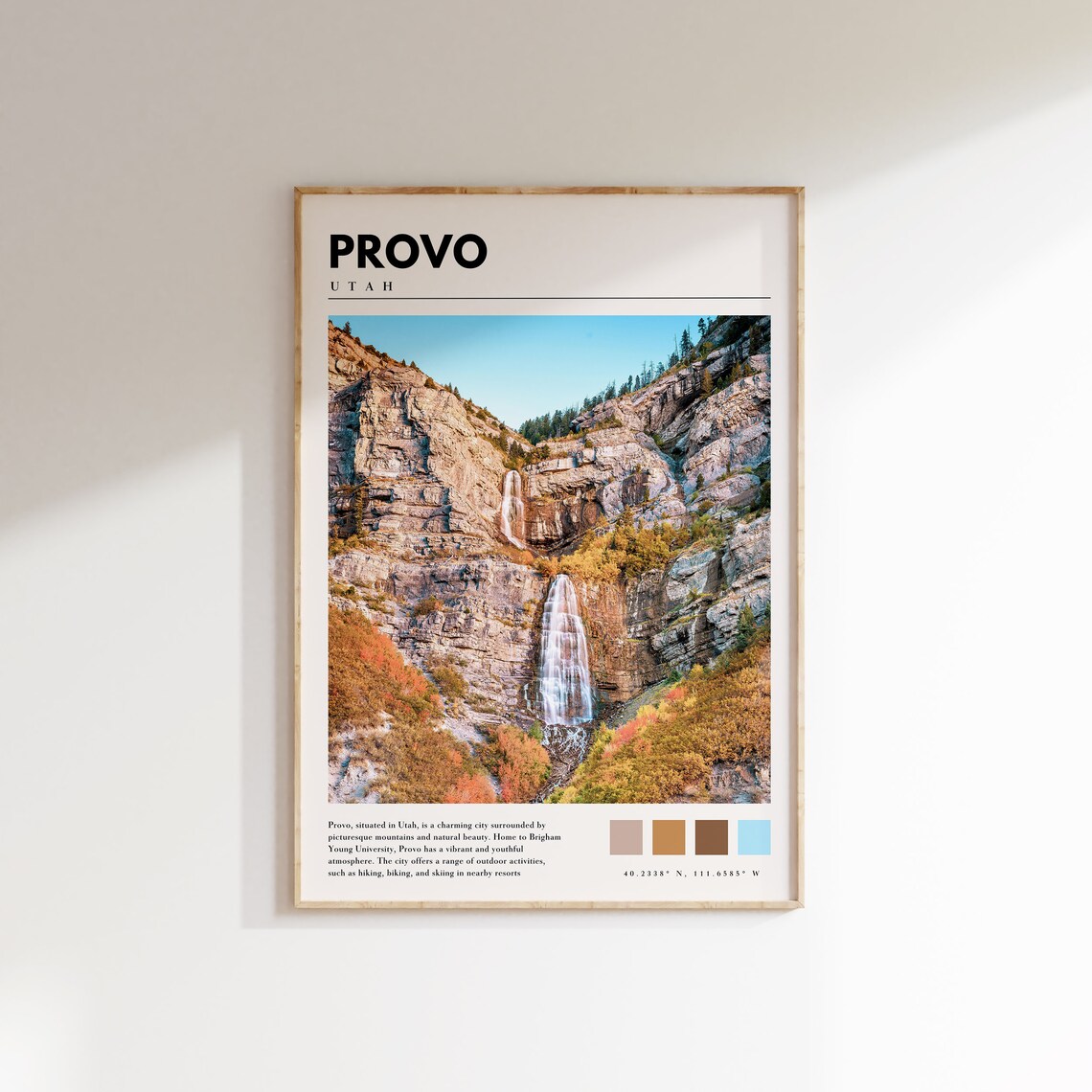 Provo Utah Travel Poster, City Wall Art Print