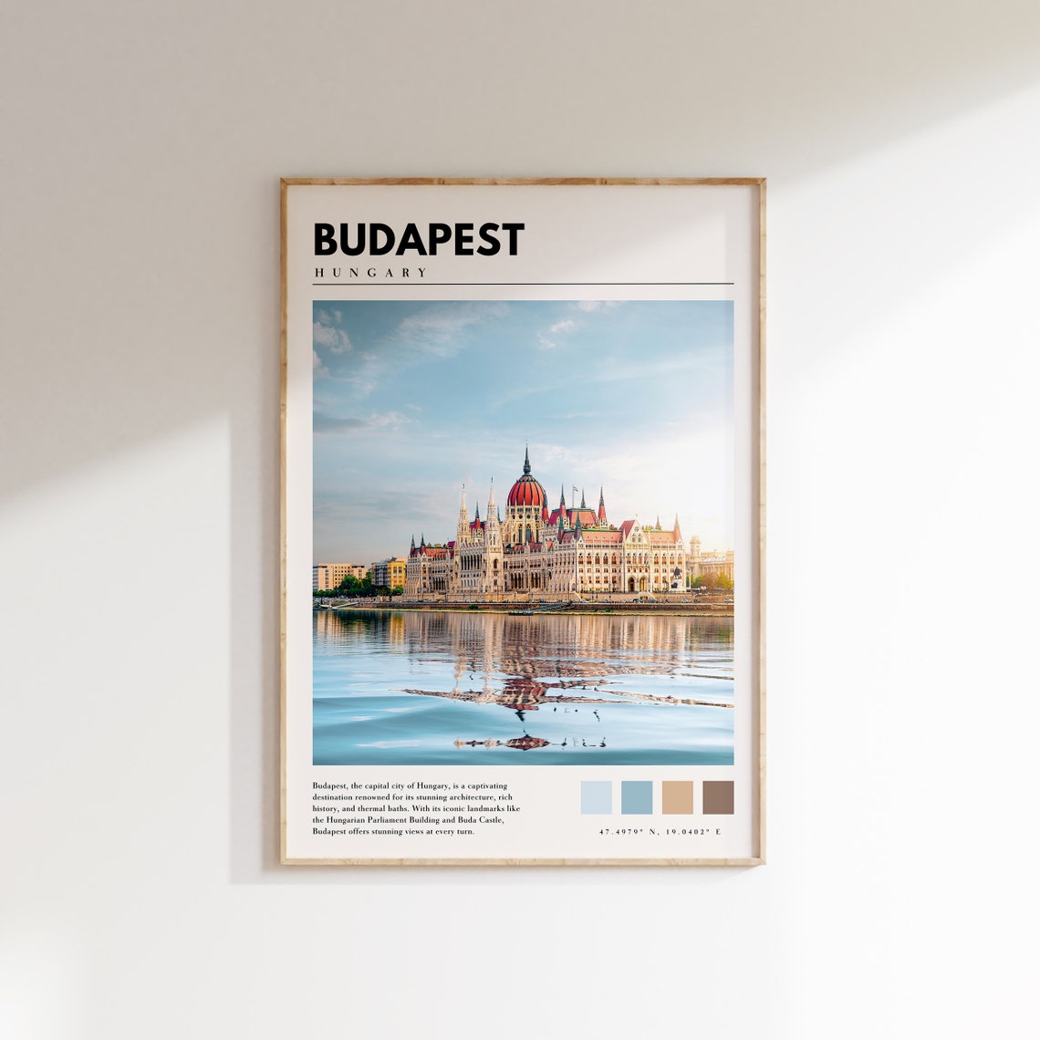 Budapest Parliament Building Reflected in the Danube River Poster
