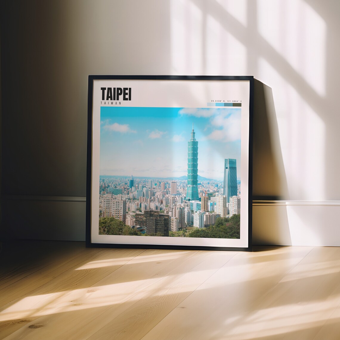 Taipei Taiwan Taipei 101 Tower City Skyline Blue Sky Travel Poster - Image 3