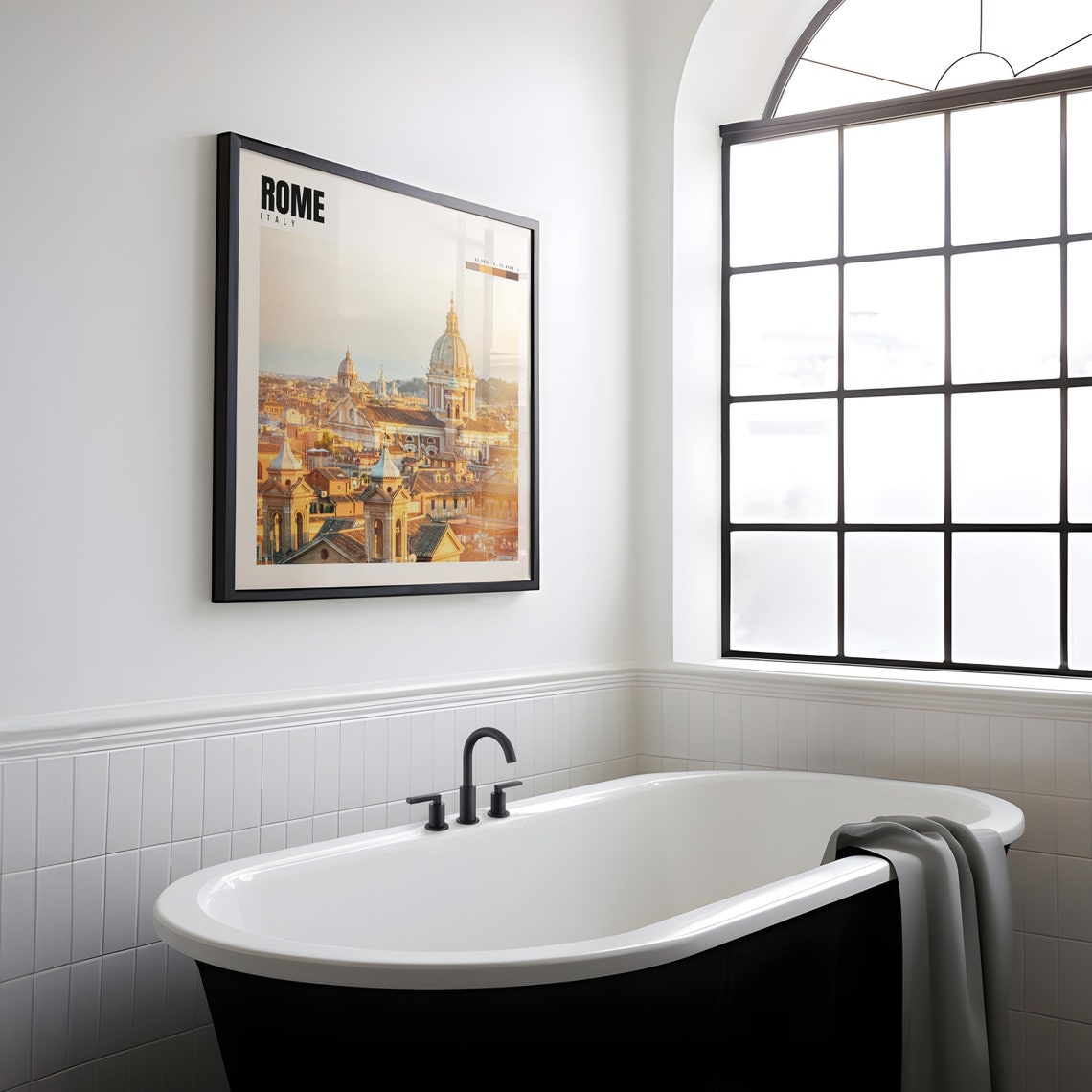 Rome Italy Old Town Domes Rooftops Golden Hour Skyline Travel Poster - Image 2