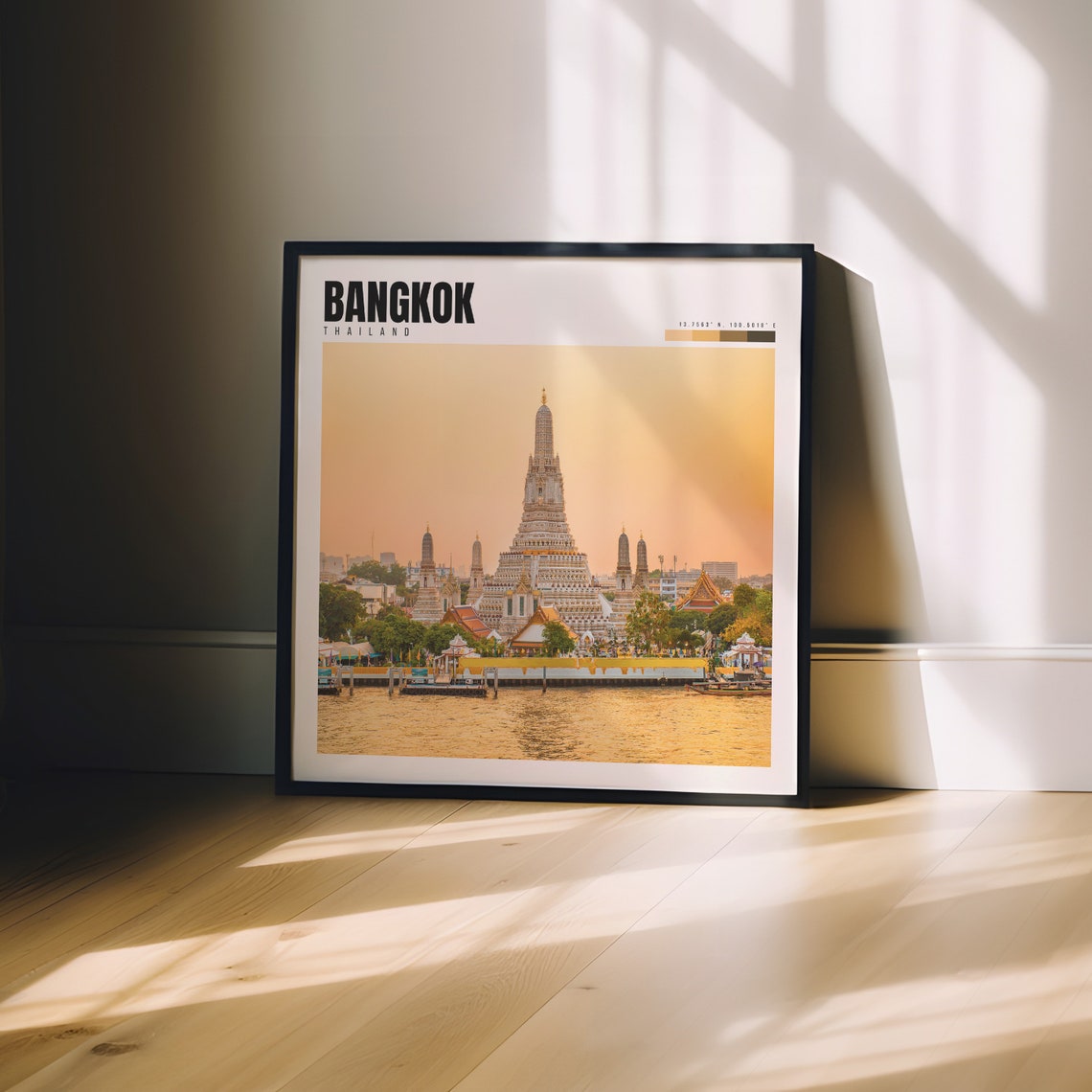Bangkok Thailand Wat Arun Temple Sunset Chao Phraya River Poster - Image 3
