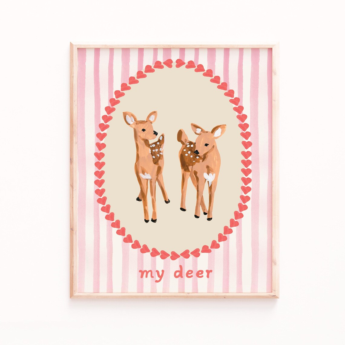 Valentines Day Deer Couples Decor Art Print