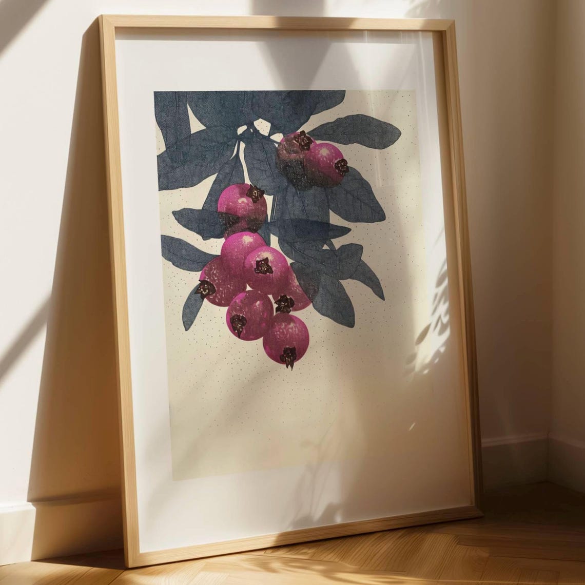 Botanical Berry Print Vintage Fruit Wall Art Modern Nature Illustration