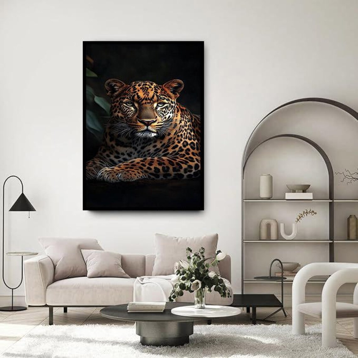 Sitting Leopard Art Print, Leopard Wall Decor