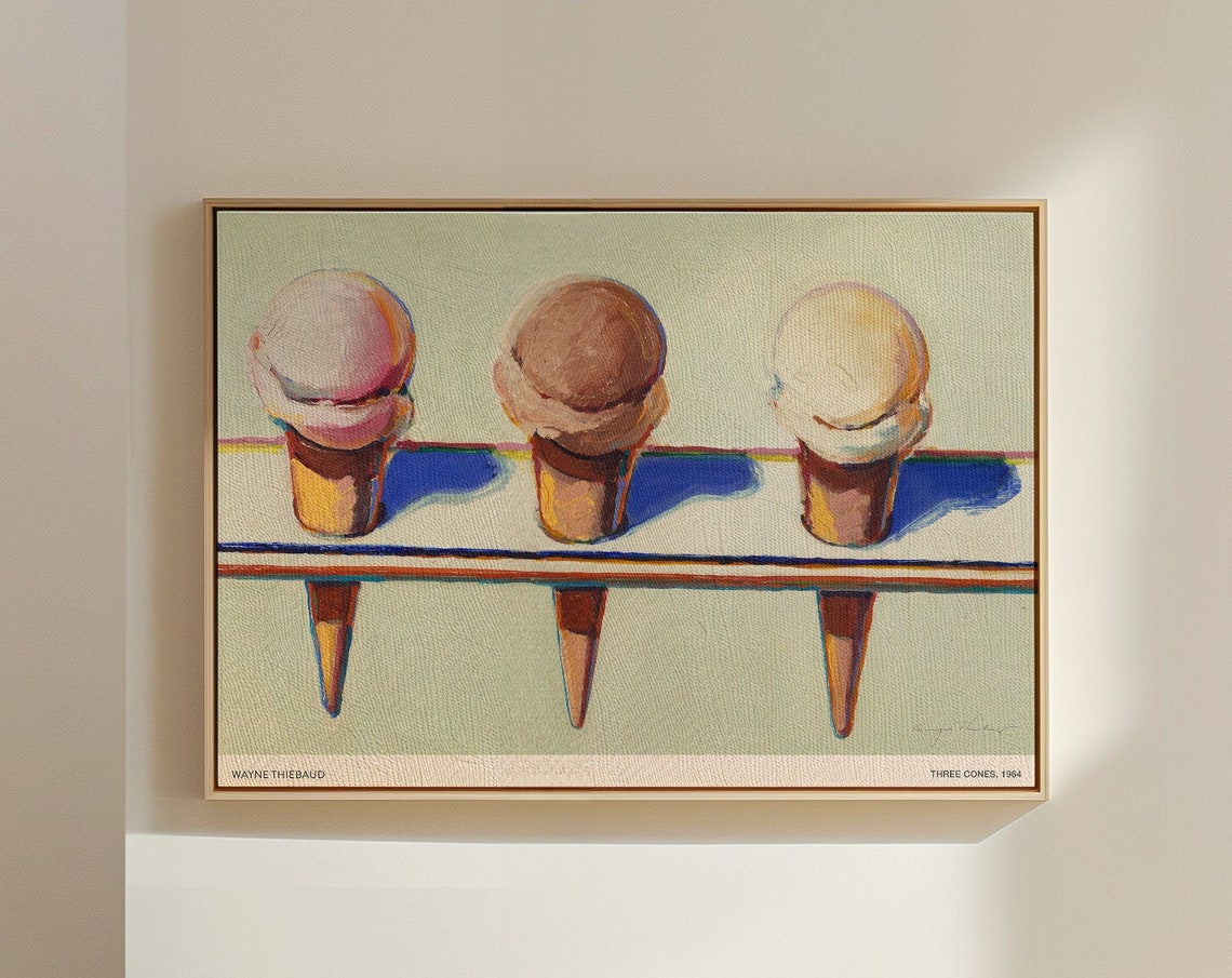 Wayne Thiebaud Three Cones 1964 Ice Cream Art Print Kitchen Decor
