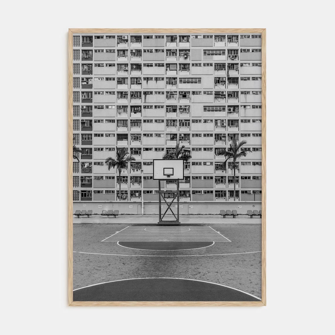 Fine Art Basketball Court Print Black White Photography Poster Sports Wall Art For Home Or Office Dcor