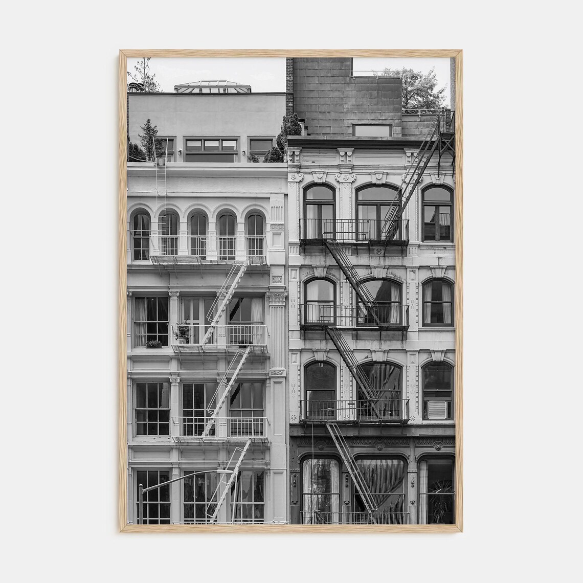 Fire Escapes Black and White Photography Art Print