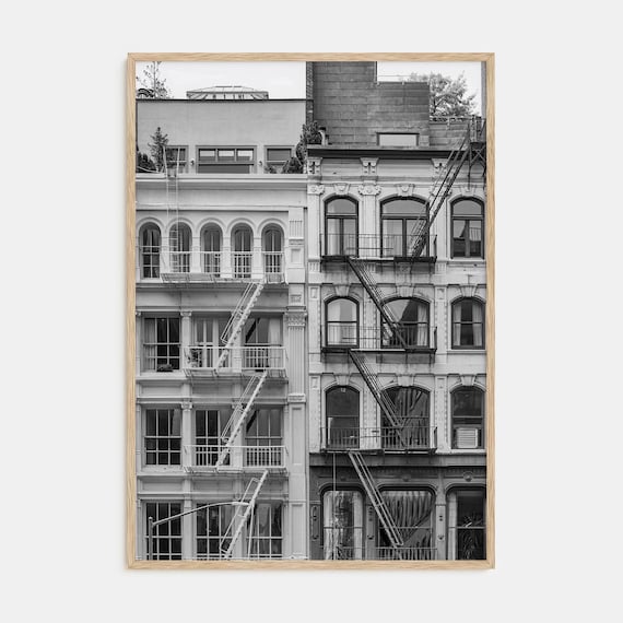 Fire Escapes Black and White Photography Art Print