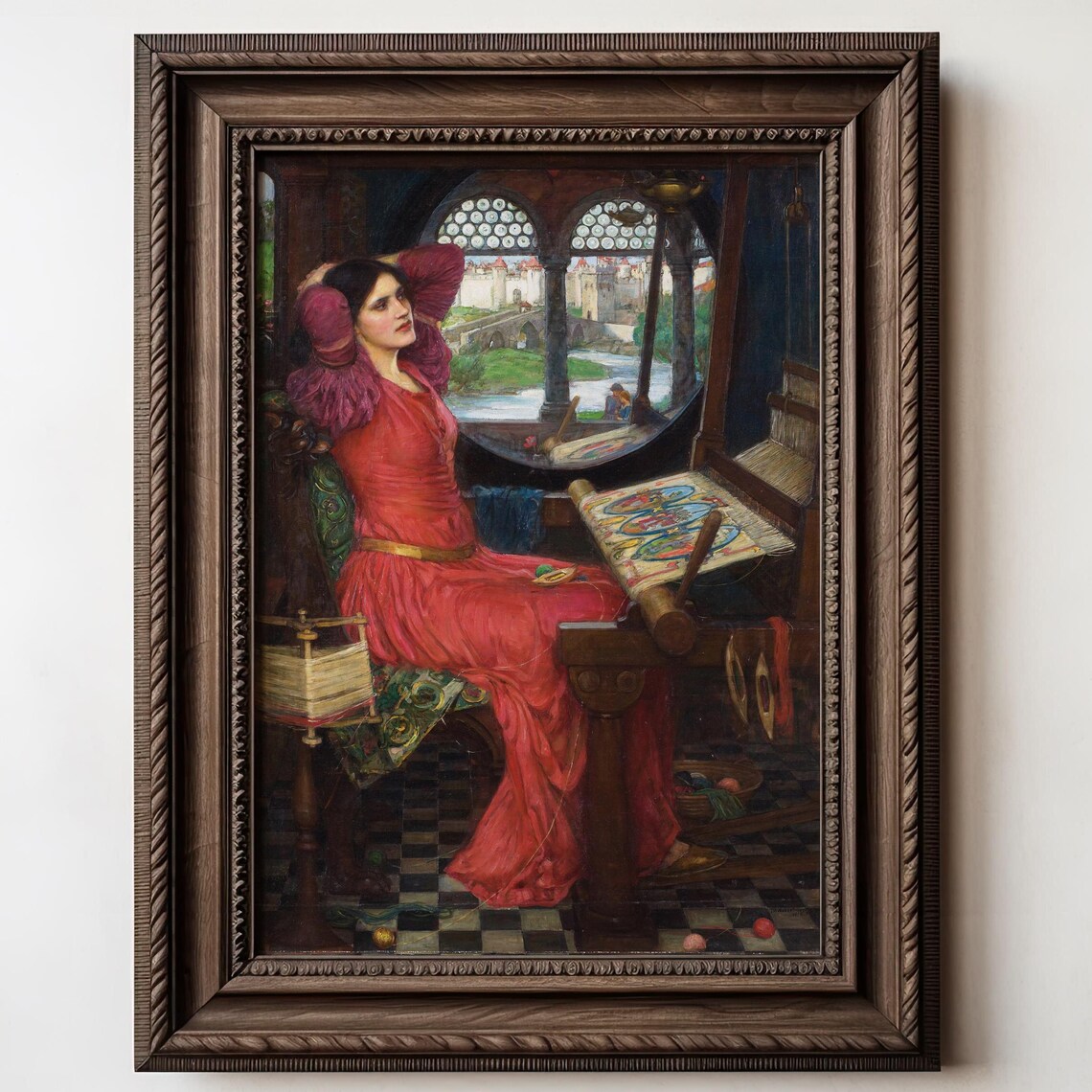 The Lady Of Shalott Painting John William Waterhouse Moody Antique Art Print Victorian Art Print Moody Gothic Prints Half Sick Of Shadows