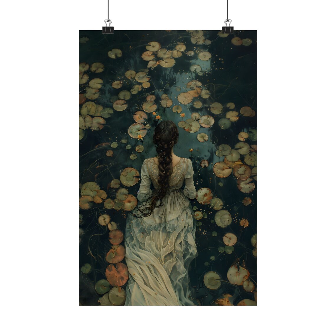 Ophelia Dark Academia Gothic Lake Art Print - Image 2