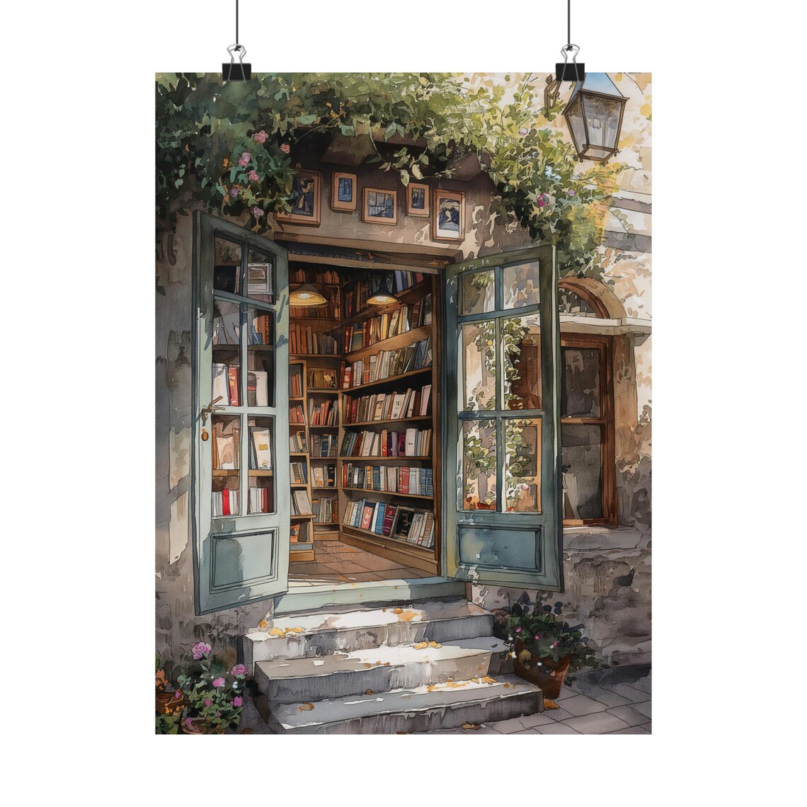 Vintage Book Shop Poster, Book Lover Reading Gift - Image 2